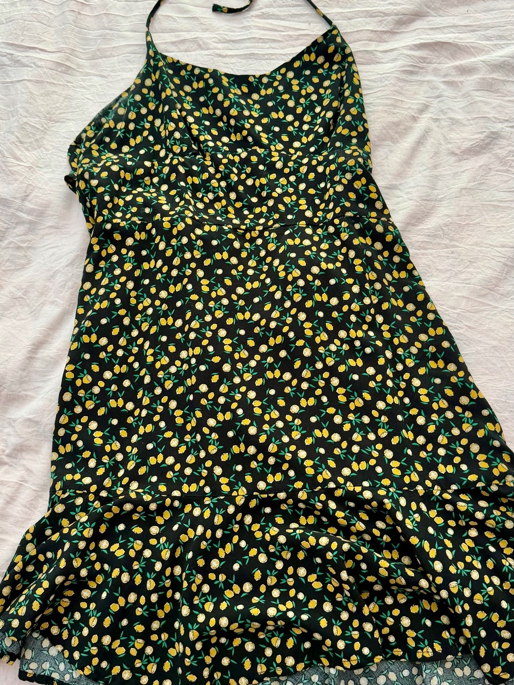 Wild Fable Lemon Print Halter Mini Dress – Size Large